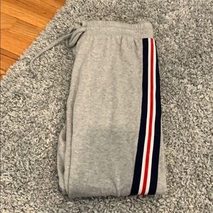 f21 striped sweatpants